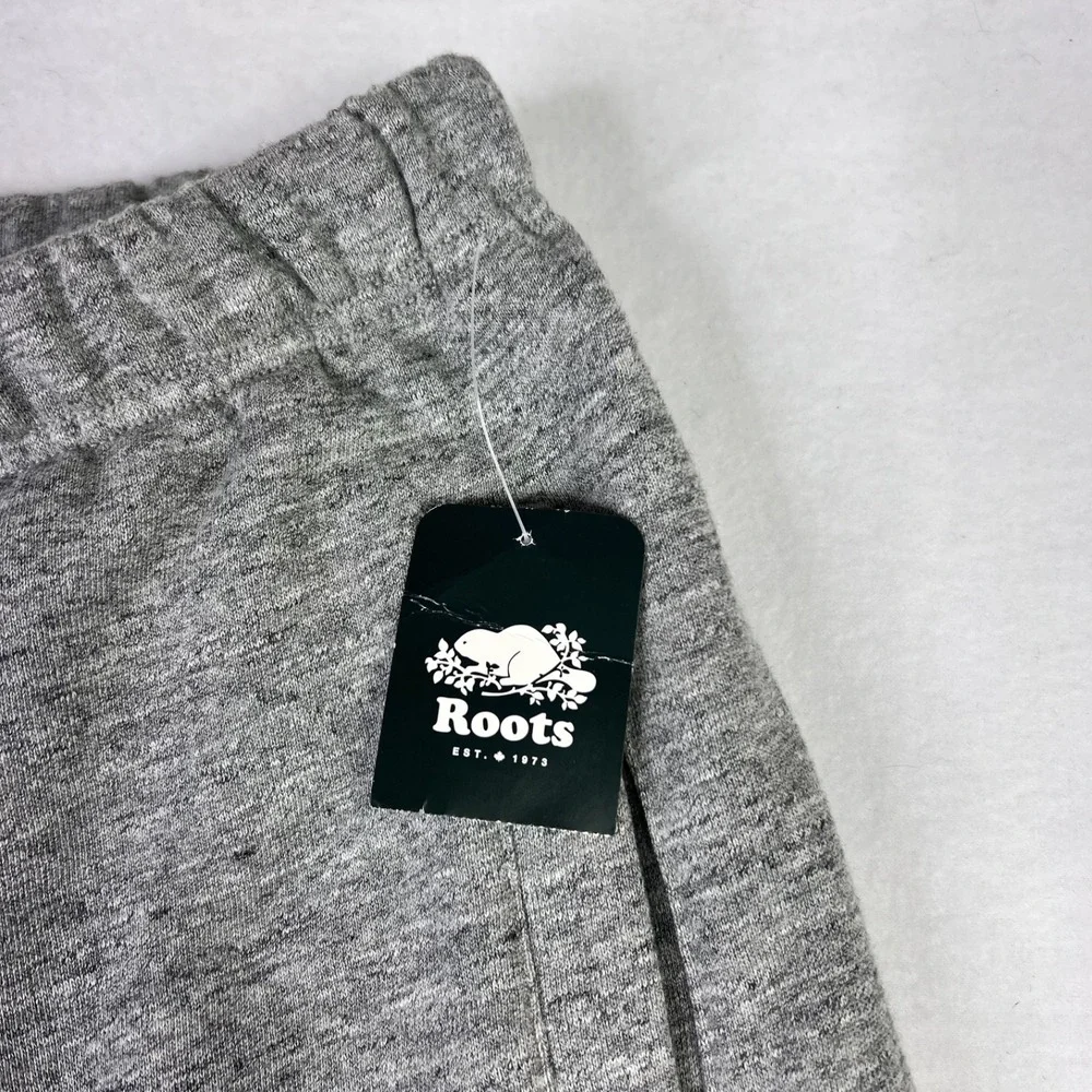 Roots Canada 80's Sweatpants Mens Heather Gray Fleece Joggers NWT Size L